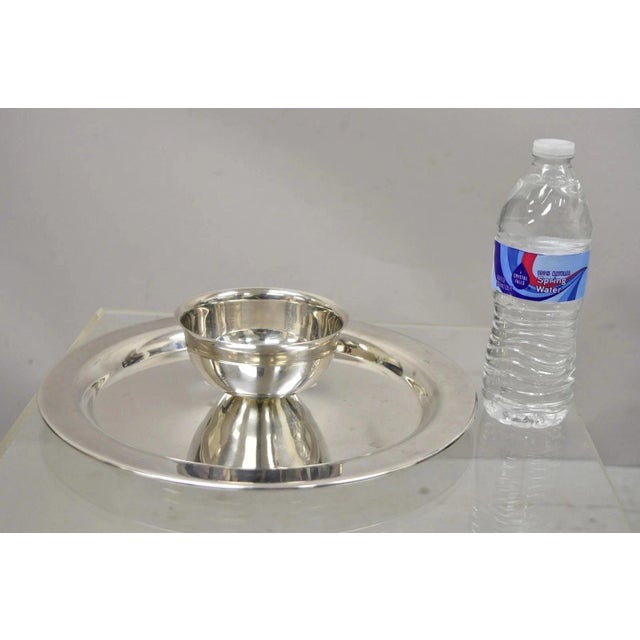 Modern Vintage Wma Rogers Regency Silver Plate Shrimp Cocktail Serving Dish Platter For Sale - Image 3 of 9