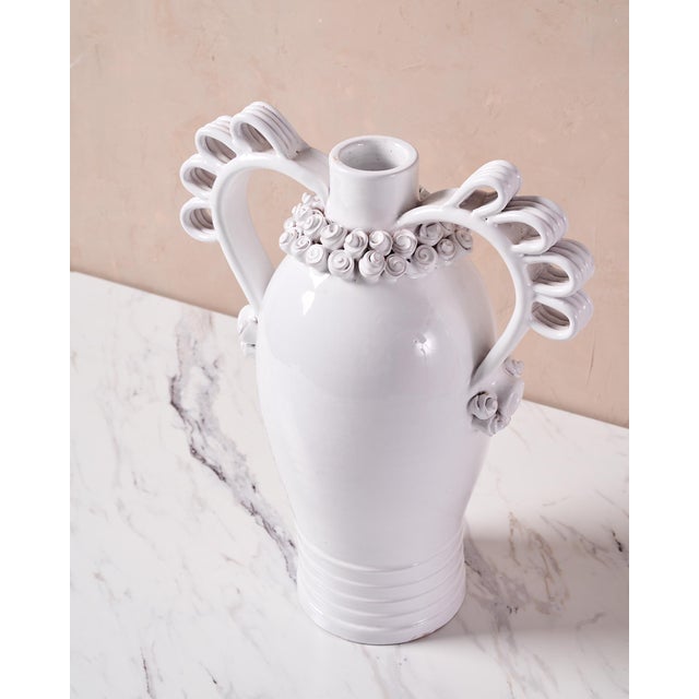 Italian Ceramic Vase "Marria" by Valentina Cameranesi & Walter Usai in White For Sale - Image 10 of 11