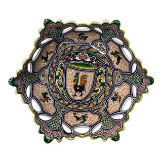 Coimbra Ceramic - Hand Painted Portuguese Fruit Basket 6 For Sale