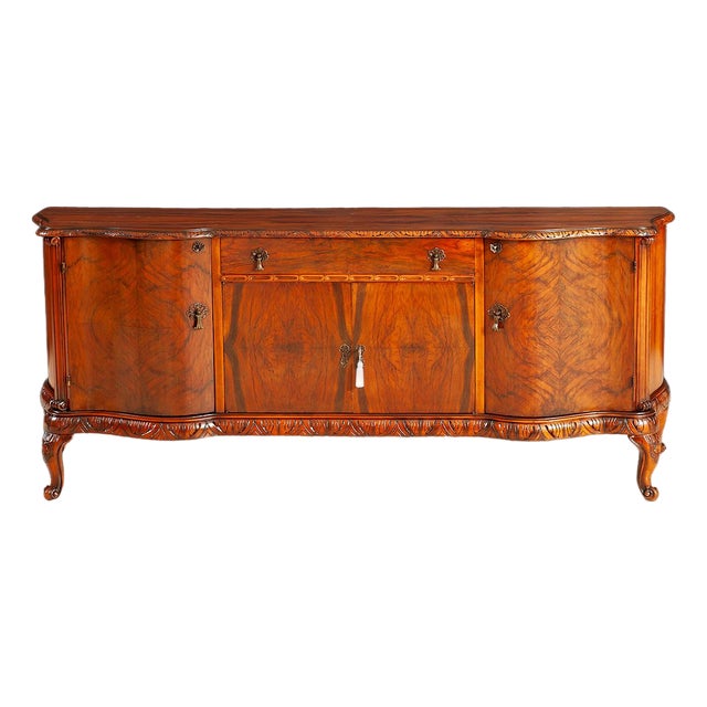 Original Italian Antique Serpentine Buffet For Sale