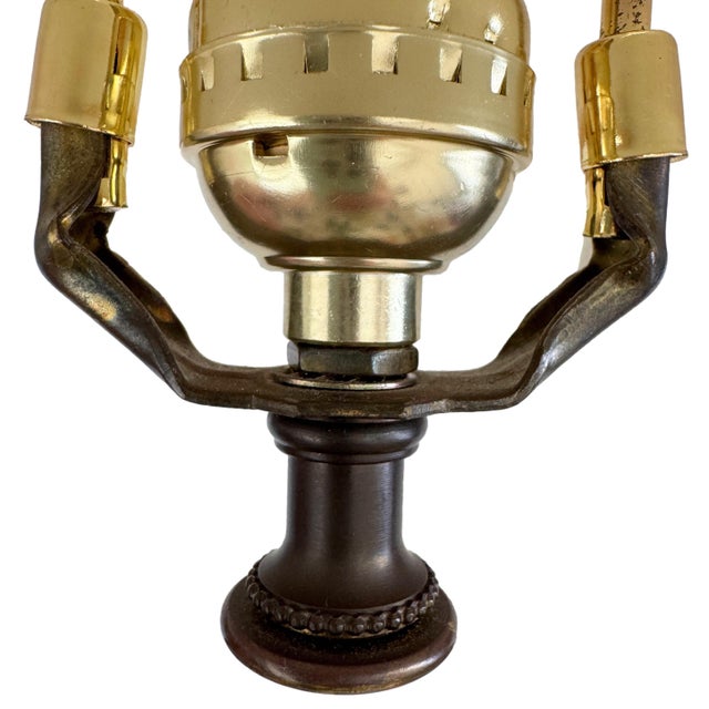 1980s Italian Botanical Painted Ceramic Urn Table Lamp With Lion Masks & Turquoise Finial Neoclassical For Sale In Los Angeles - Image 6 of 14