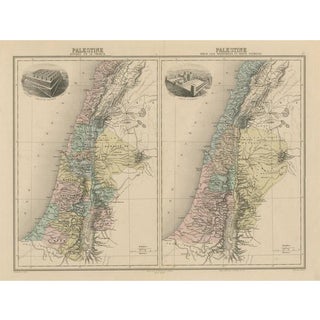 Tribes and Maccabees Antique Map by Migeon, 1892 For Sale