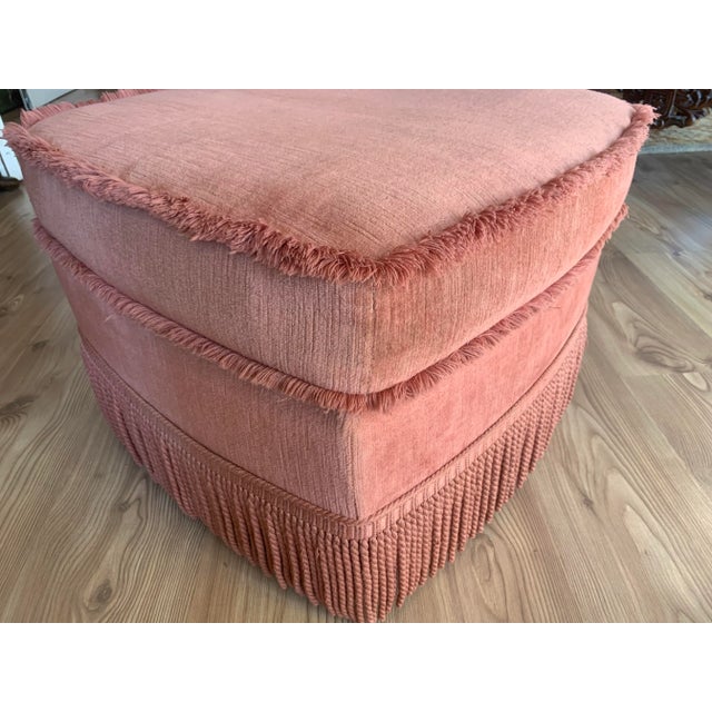 Wood Vintage Ottoman on Wheels, 1950s For Sale - Image 7 of 13