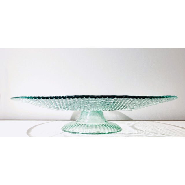 Huge art glass serving bowl or cake bowl from the 1970s dimensions: 54x54x12cm The glass bowl with the fruits in the first...