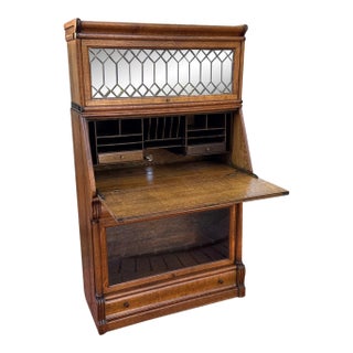 Late 19th Century Barrister Bookcases Secretary Desk For Sale