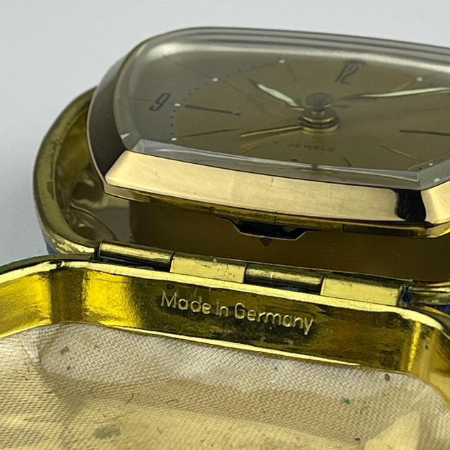Metal Vintage Travel Alarm Clock by Schatz, Germany, 1970s For Sale - Image 7 of 18