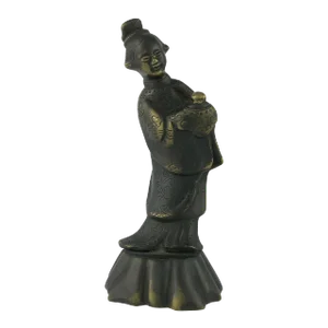 19th Century Vintage Chinese Bronze Woman Figurine