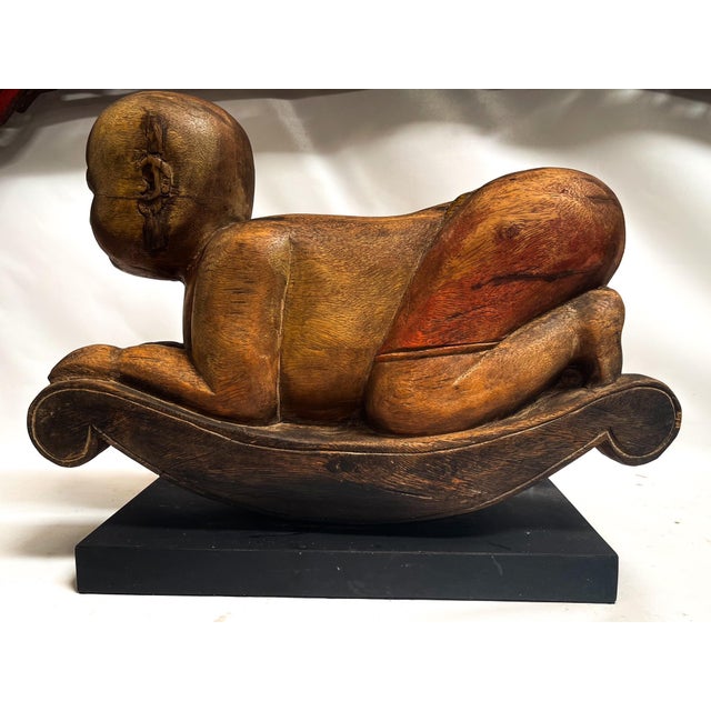 Baby Buddha Statue on Low Profile Formica Base For Sale - Image 12 of 14