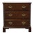 Late 20th Century Baker Furniture Solid Burled Walnut Traditional Chippendale Style 30" Three Drawer Nightstand For Sale
