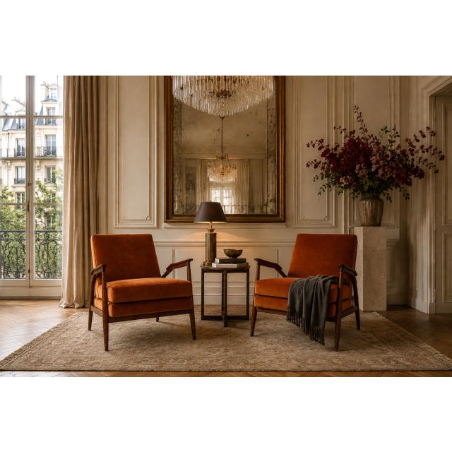 An exceptional pair of sculptural armchairs designed by Giuseppe Scapinelli, masterfully crafted in richly figured...