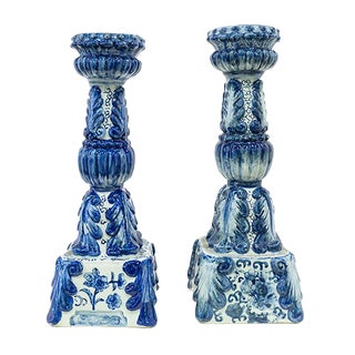 Ceramic Candleholders, 1950s, Set of 2 For Sale
