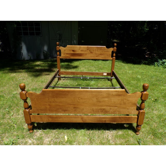 Wood Vintage Solid Maple Full Double Bed Sterlingworth Furniture For Sale - Image 7 of 16