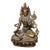 Vintage Bronze Green Tara Statue With Gemstone Inlays For Sale