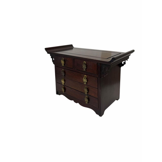 Vintage Chinoiserie Rosewood Jewelry Box For Sale - Image 4 of 8