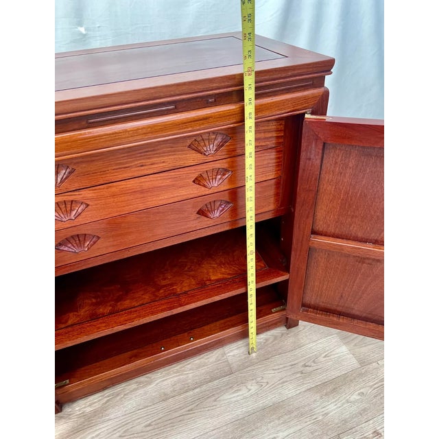 Wood Mid Century George Zee Cabinet Silverware Storage With Drawers Adjustable Shelf For Sale - Image 7 of 12