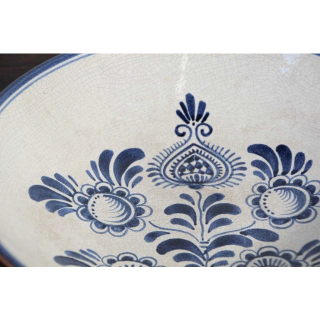 Ceramic Vintage Decorative Moorish Bowl Blue and White For Sale - Image 7 of 13