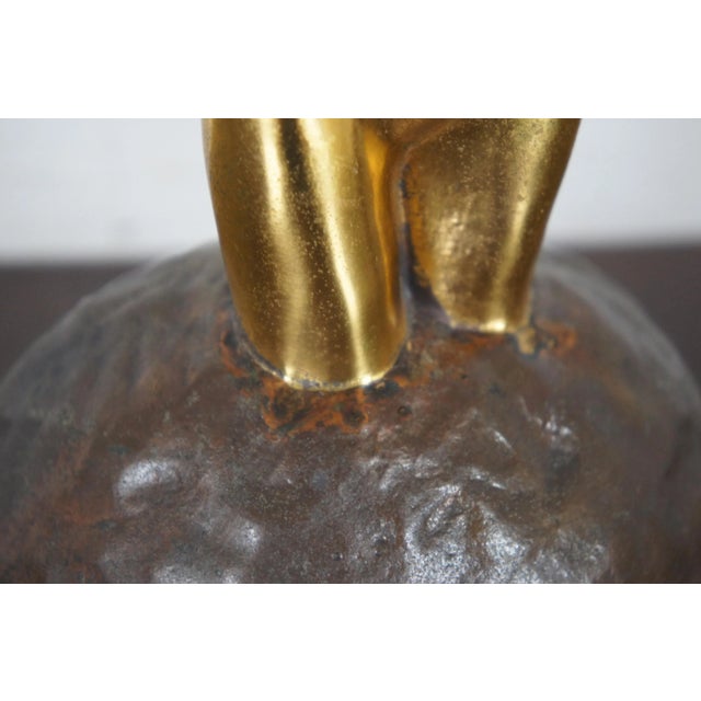 Antique Early 20th Century McClelland Barclay Gilded Bronze Neoclassical Nude Figural Bust Statue For Sale - Image 9 of 12