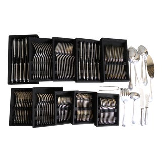 Vintage Pompadour Flatware Set from Christofle, 1990s, Set of 130 For Sale