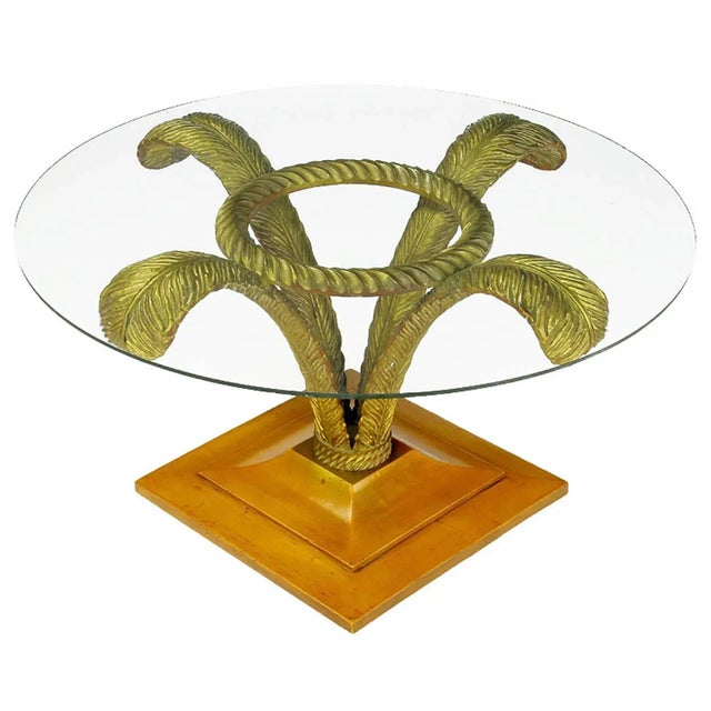 Wood Grosfeld House Plume Base Cocktail Table For Sale - Image 7 of 7