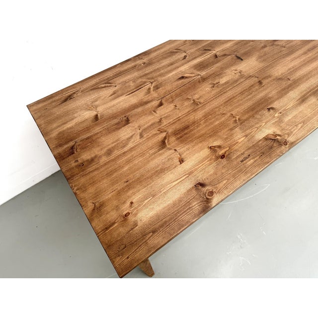 Wood Vintage Farmhouse Table in Beech and Pine, 1950s For Sale - Image 7 of 18