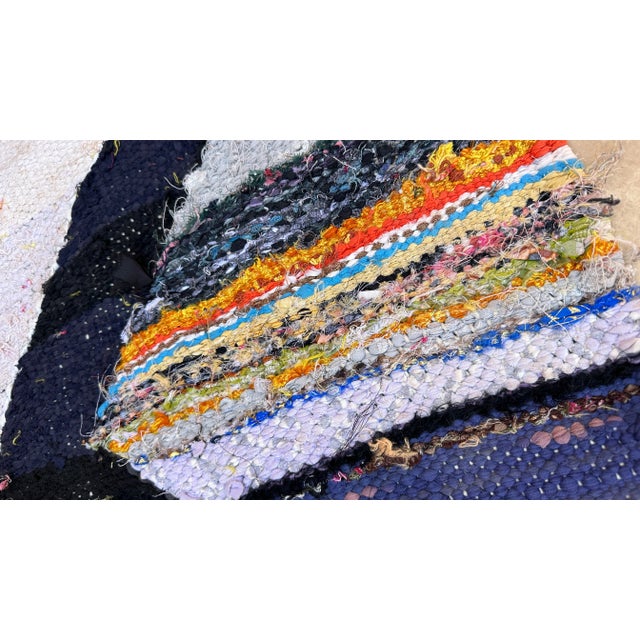 Tribal Moroccan Kilim Boucherouite Rug - 4'2" X 8'1" Ft For Sale - Image 3 of 9