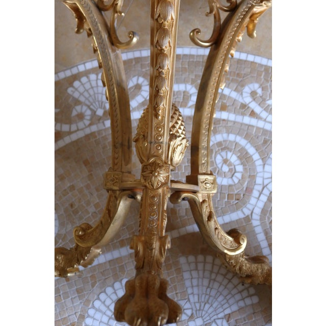 Glass Italian Made French Empire Gilt Bronze Figural Center Bowl For Sale - Image 7 of 12