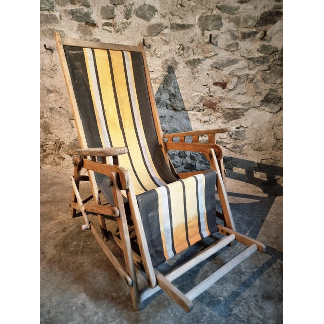 Vintage French Deck Chair in Beechwood, 1950s For Sale - Image 12 of 15