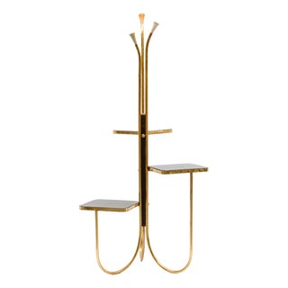 Mid-Century Modern Brass and Glass Étagère, Austria,1950s For Sale
