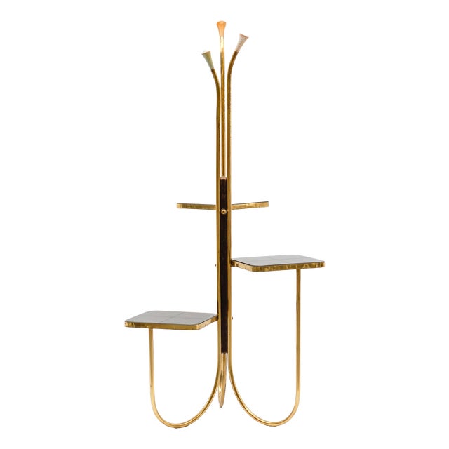 Mid-Century Modern Brass and Glass Étagère, Austria,1950s For Sale