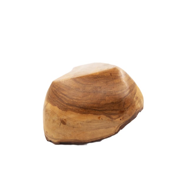Hand-Carved Peruvian Olive Wood 3-Section Serving Bowl With Live Edge 18.75"l For Sale - Image 12 of 15