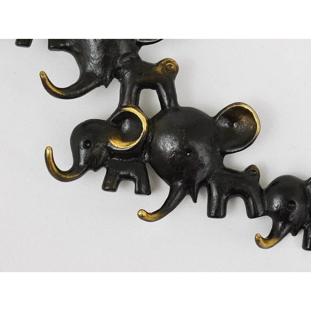 1950s Brass Elephant Key Hanger attributed to Walter Bosse for Hertha Baller, Austria, 1950s For Sale - Image 5 of 9