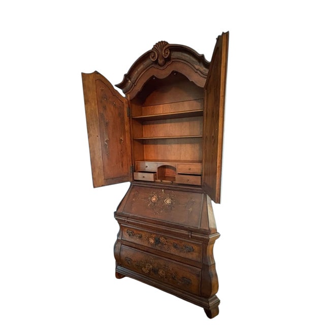 1990s Ethan Allen Tuscany Bombay Paint Decorated Secretary Ladies Writing Desk For Sale - Image 14 of 14