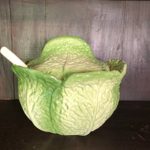 Majolica Cabbage Cabbageware Soup Tureen Chairish