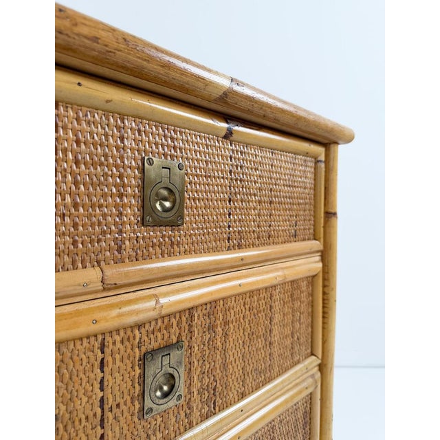 Mid-Century Italian Bamboo, Rattan and Cane Cabinet with Drawers by Dal Vera, 1970 For Sale - Image 18 of 18