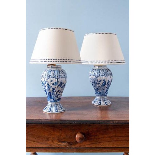 Blue and White Faience Vase Lamps from Samson, 19th Century, Set of 2 For Sale - Image 13 of 13