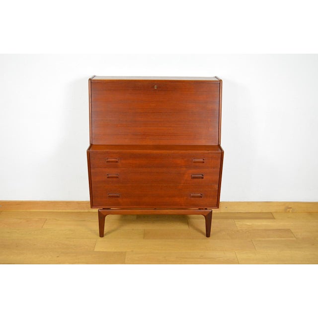 Vintage Danish Secretary in Teak by Arne Hovmand Olsen for Mogens Kold, 1960, in Good conditions. Designed 1960 to 1969 I...