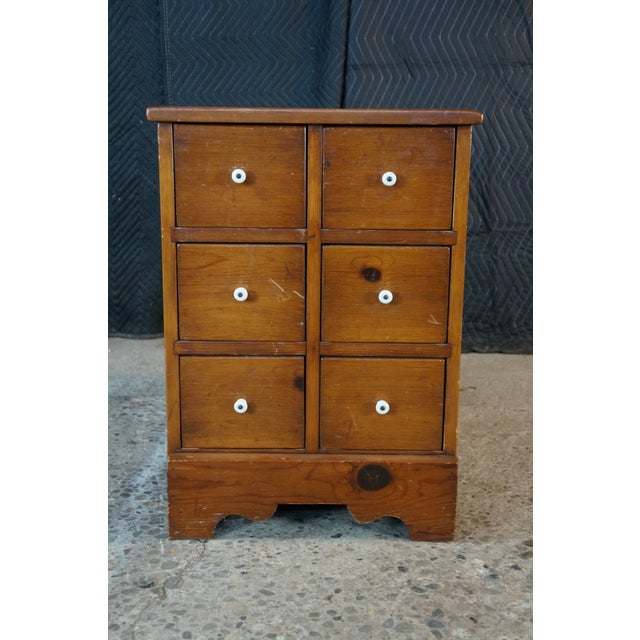 Mid 20th Century Mid Century Early American Style Apothecary Cabinet Spice Chest Side End Table For Sale - Image 5 of 18