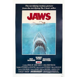 Jaws 1975 Original Vintage One Sheet Poster For Sale