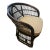 Pair of Rattan and Bamboo Barrel Back Armchairs With Cream Cushions For Sale