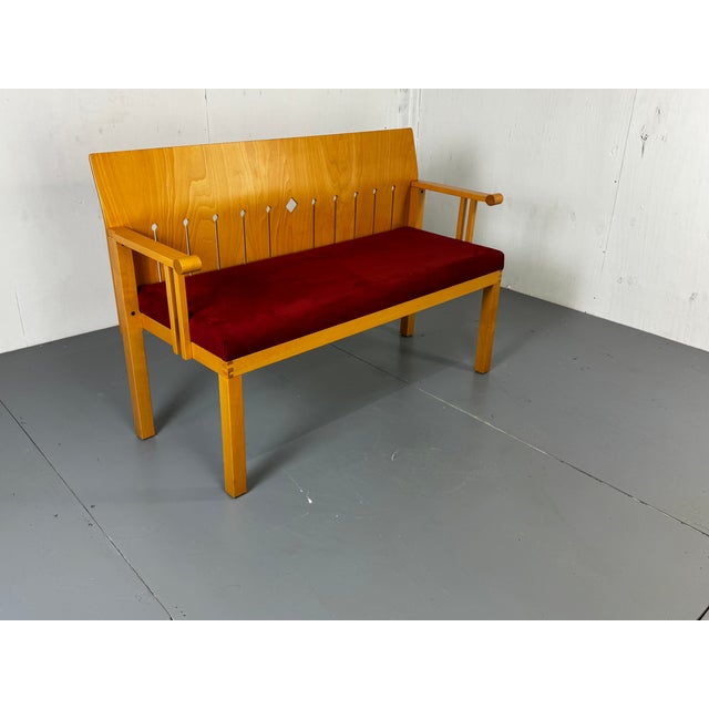 Wood Modernist Sculptural Sofa by Arno Votteler for Bisterfeld and Weiss, 1980s For Sale - Image 7 of 14
