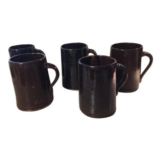 1970s Mugs by Alabama Potter Norman Smith - Set of 5 For Sale