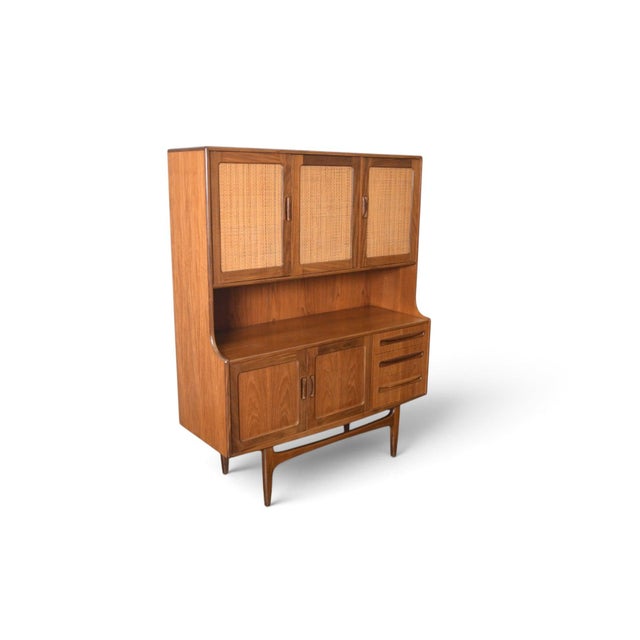 G Plan Mid 20th Century Tall G Plan Fresco Teak + Cane Credenza / Sideboard For Sale - Image 4 of 13