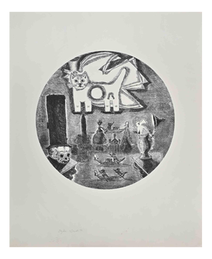 Gianpaolo Berto, The Cat, Etching, 1974