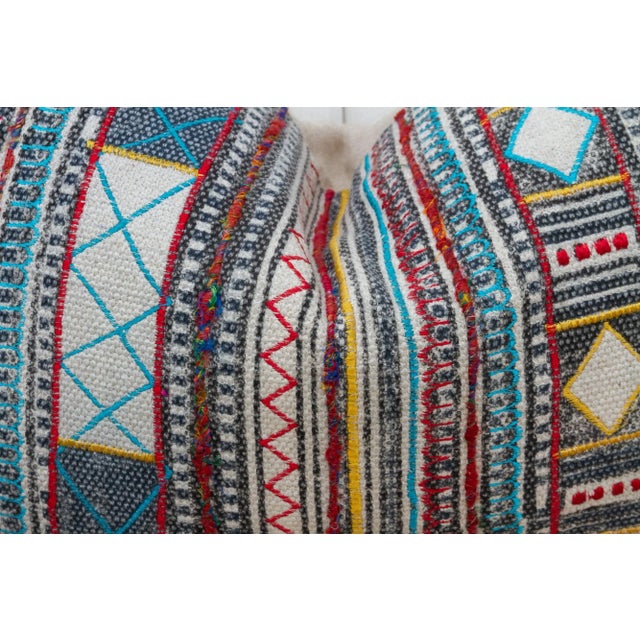 Early 21st Century Folk Gypsy Nomadic Moroccan Lumbar Pillow For Sale - Image 5 of 10