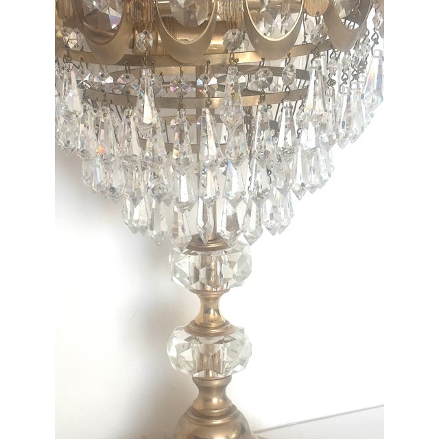 Brass, Metal and Lead Crystal Table Lamp, 1970s For Sale - Image 14 of 17