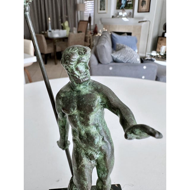 Bronze Statue Greek God Poseidon Holding Trident For Sale - Image 13 of 17