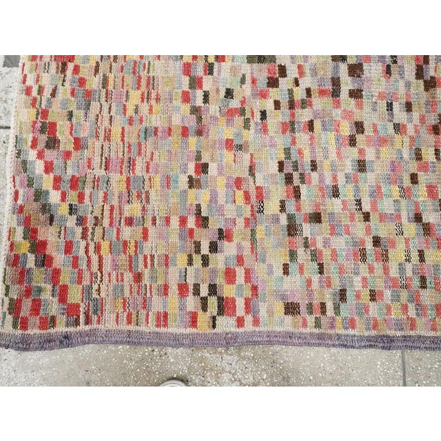 Textile Galerie Shabab Collection Checkered Vintage Turkish Anatolian Accent Rug For Sale - Image 7 of 10