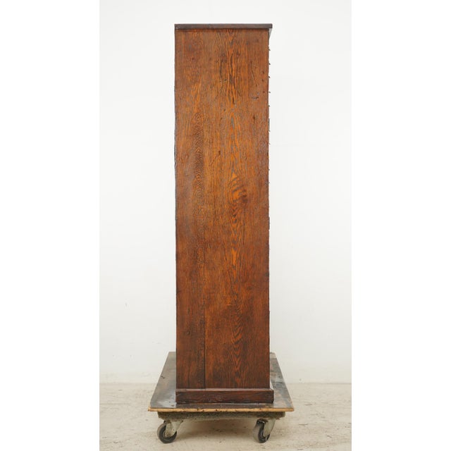 Brown Antique 48 Drawer Oak Office Storage Cabinet For Sale - Image 8 of 12