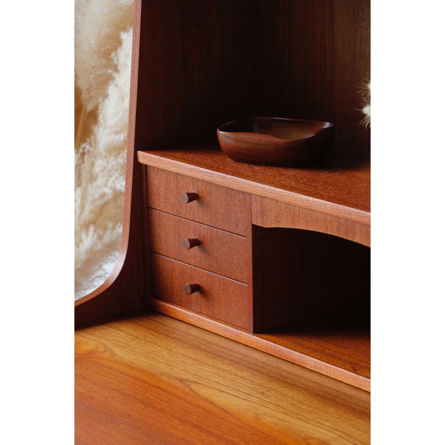 Vintage Scandinavian Teak Secretary, Denmark, 1960s For Sale - Image 4 of 18
