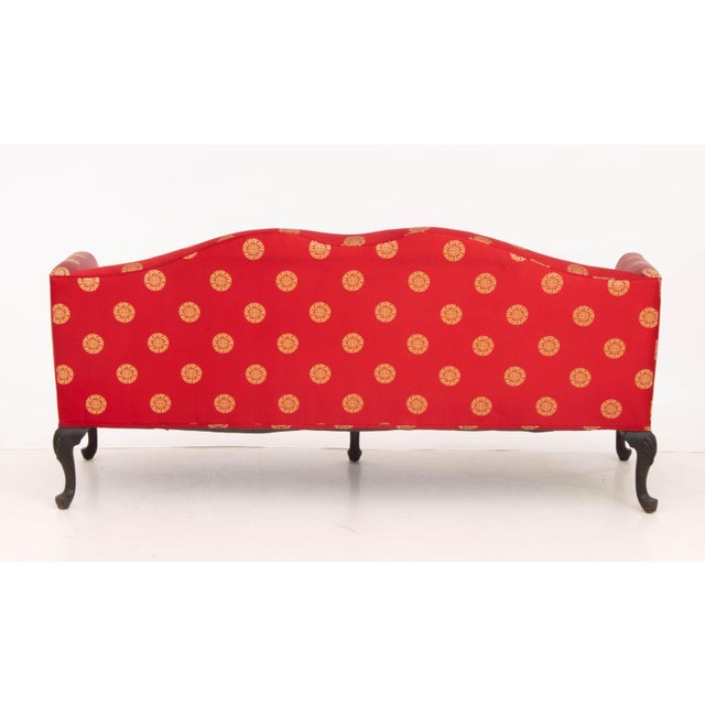 Wood Queen Anne Style Camelback Sofa For Sale - Image 7 of 7